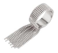 Limtula Jewelry with Beaded Texture, Finish, Flexible Open Fit, and Streetwear Look Energy Jewelry Beaded Chain Accessory Open Design Hand Accent Metal Tone
