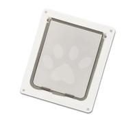 Limtula Lockable Pet Door with 2-Way Security for Small Dog, White S | Security Flap Door with Clear View, 2-Way Locking, Easy Install for Cats Dogs, Get-in-Whenever Entry, Interior