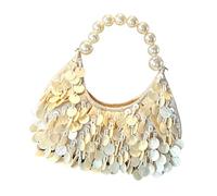 Limtula Modern Shell Decorated Evening Bag Stylish Handbag Fashionable Beaded Dinner Bag for Work and Social Event Shell Purse