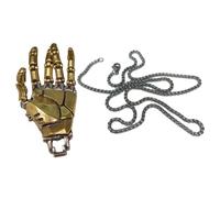 Limtula Movable Finger Joints Hand Pendant with Chain for Men/Women Contemporary Mechanical Jewelry Statement Accessory Vintage Copper Mechanical Pendant