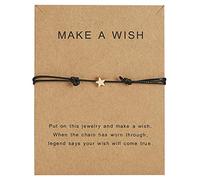 Limtula Multi-Color Kabbalah Braided Good Luck for Wish Card Star Charm Adjustable Wax Rope for Frien Initial Charm Bracelets for Women