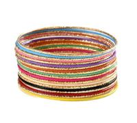 Limtula Multicolor Wrist Bangles, Alloy Stack, Lightweight Layering Accent for Plain Clothing, Social Outings, Casual Photo-Ready Dressing Stackable Bangles Multicolor Set Wrist Jewelry