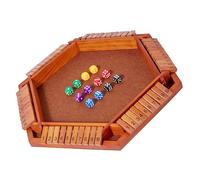 Limtula Multifunctional Math Learning Tool Six Panel Reversible Wood Board Game for Role Playing Event Family Entertainment Portable Role Play Math Toy