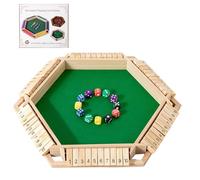 Limtula Multifunctional Math Learning Tool Six Panel Reversible Wood Board Game for Role Playing Event Family Entertainment Portable Role Play Math Toy
