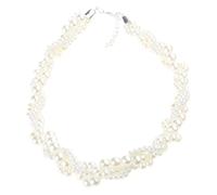 Limtula Natural Freshwater Pearl Necklace Multilayer Beaded Choker Necklace Collarbone Chain Elegant Jewelry Women Girl Comfortable and Lightweight