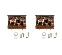 Limtula No More Lost Keys! Wall Mounted Holder with Storage Decorative Wood Board & 4 Sturdy Hooks, Entryway for Home Shelf Keys Holder