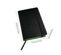 Limtula Notebook with Ribbon Page Marker Elastic Band Closure | Green Writing Paper, Unlined Sheets for Class Notes Taking, Planning and Journaling