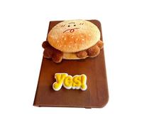 Limtula Notebook with Zip-Around Closure for Notes and Journaling, D | Playful Plush Food Ornament, Secure Zip-Closure, Thick Paper Writing Pages, Compact Format for Carrying in a Bag