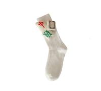 Limtula Novelty Chinese Mahjong Pattern Calf Socks With Festives Styles Ribbed Middle Tube For Celebrating The New Year Mahjong