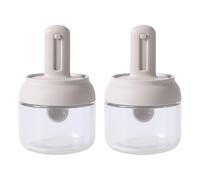 Limtula Pack Of 2 Retractable Spoon Glass Spices Jars With Seal For Kitchen Pantries Storage And Outdoors Camping Essential Multipurpose Kitchen Storage Canisters