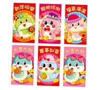 Limtula Pack Of 6 Chinese New Year Decoration 2025 Snake Theme Redness Envelopes Spring Festival Money Packets For Children Money Packets