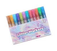 Limtula Pearlescent Glitter Marker Set for Journal Card Making, 12 Colors | Pearlescent Glitter, FastDrying, for Journaling Card Making Color Coding Projects
