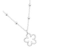 Limtula Pendant Necklace Silver Tone Alloy Floral Jewelry with 45 Cm Chain for Daily Wear Commute Looks Date Night Occasion Giving Accent