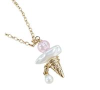 Limtula Perfect Present Ice Cream Shaped Pearls Necklace Romance Styles for Her Birthday Gift Fashion Jewelry Women Accessory Ice Cream Shaped Pearl Necklace
