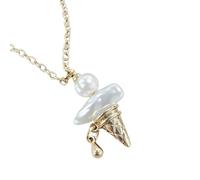 Limtula Perfect Present Ice Cream Shaped Pearls Necklace Romance Styles for Her Birthday Gift Fashion Jewelry Women Accessory Ice Cream Shaped Pearl Necklace
