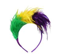 Limtula Plume Headwear With Bright Color For Theme Event Gathering Bendable Hairhoop For Mardi Gras Festival Celebration Comfortable Feather Hairband