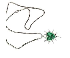 Limtula Portable and Sturdy Thorn Heart Necklace Versatile Fashion Statement Jewelry Accessory for Trendy Women Everyday Wear Alloy Rhinestones Necklace