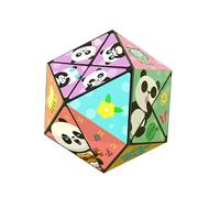 Limtula Portable Panda Themed Folding Cubes Puzzle Stress Relieving Toy for Home Use Construction Mind Relaxation Game Cubes Stress Relief Toy