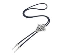 Limtula Punk Boloties Unique Engraved Silver Skull Neck Tie Pendant Rope For Casual And Special Occasion Men's Accessories Bolo