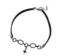 Limtula Punk Design Star Pendant Necklace Black Chain Adjustable Everyday Styling Punk Clavicle Chain