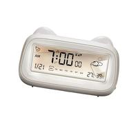 Limtula Puss Alarm Clock with Touch Control Temp Display, Low-Light Nightlamp & Childproof ABS Design Participatory Kids Alarm Clock