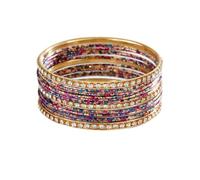 Limtula Ready Stack Alloy Layered Bangles with Embellished Detail for Easy Wear Casual Dress-Up Moments Tonight Layered Bangle Set Accent Stack Alloy Jewelry Wristband Wrist Accessory