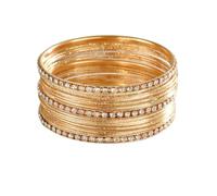 Limtula Ready Stack Alloy Layered Bangles with Embellished Detail for Easy Wear Casual Dress-Up Moments Tonight Layered Bangle Set Accent Stack Alloy Jewelry Wristband Wrist Accessory