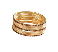 Limtula Ready Stack Alloy Layered Bangles with Embellished Detail for Easy Wear Casual Dress-Up Moments Tonight Layered Bangle Set Accent Stack Alloy Jewelry Wristband Wrist Accessory