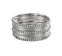 Limtula Ready Stack Alloy Layered Bangles with Embellished Detail for Easy Wear Casual Dress-Up Moments Tonight Layered Bangle Set Accent Stack Alloy Jewelry Wristband Wrist Accessory