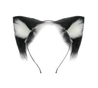 Limtula Realistic Cats Ears Headbands Soft Animal, Black white
