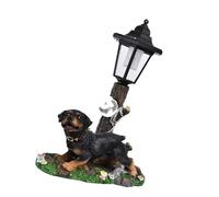 Limtula Resin Dog Statue Solar Lighted Ornament for Lawns and Flowerbed Garden Art Sculpture Animal Decoration Outdoor Solar Light