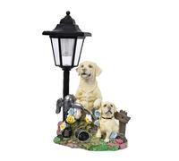 Limtula Resin Dog Statue Solar Lighted Ornament for Lawns and Flowerbed Garden Art Sculpture Animal Decoration Outdoor Solar Light