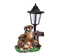 Limtula Resin Dog Statue Solar Lighted Ornament for Lawns and Flowerbed Garden Art Sculpture Animal Decoration Outdoor Solar Light