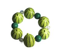 Limtula Resin Fruit Bright Beaded Wrist Chain for Women, Vacation Outfit Accent, Playful Friendship Jewelry Fruit Themed Resin Bead Jewelry Novelty Wrist Accessory Playful Casual Outfit
