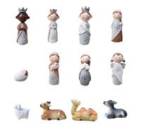 Limtula Resin Holy Family Nativity Scene With Stable Christmas Figurines Tabletop Decor Indoor Holiday Centerpiece Holy Family Resins Figurine Statue With Stable