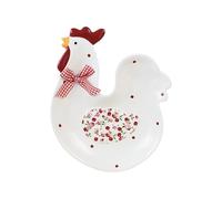Limtula Retro Red Flower Chicken Ceramic Storage Jar Creative Organiser Plate for Kitchen Spices Tea Coffee Sugar Retro Flower Hen Tray