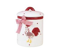Limtula Retro Red Flower Chicken Ceramic Storage Jar Creative Organiser Plate for Kitchen Spices Tea Coffee Sugar Retro Flower Hen Tray
