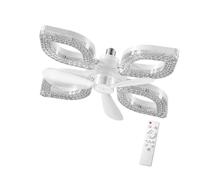Limtula Room Fan Light Fixture with Remote Control, Flush Mount Three-Color Lighting for Bedroom Study Indoor Setup Ceiling Fan Light with Remote Control