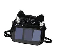 Limtula School Girl Anime Cats Shoulder Backpack Itabag Japanese Clear Pocket Front Pin Display PU Leather Crossbody Bag PU Leather Schoolbag