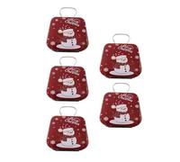 Limtula Set Of 5 Festival Iron Candy Container Christmas Cheer Candy Holders Snacks Case With Colorful Seasonal Pattern Metal Treat Containers