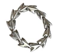 Limtula Silver-Tone Thorn Punk Alloy Wrist Jewelry with Adjustable Extender Clasp for Streetwear Layered Looks Thorn Link Wrist Jewelry Edgy Chain Accessory Silver Tone Adjustable Clasp Look