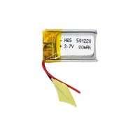 Limtula Single 3.7V 80mAh Polymer Battery 501220 Outgoing Cable with Protective Plate for Various Electronics Rechargeable Battery