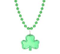 Limtula St Patricks Day Lucky Grass Bead Necklace Green Shamrock Bead Necklaces Irish Day Parades Necklace Gifts Party Supplies St Patricks Iirish Decorations