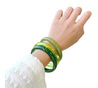 Limtula Stackable Resin Bracelets for Women, 3 Piece Round Bangle Set with Smooth Jewelry, Commuting Outfits Resin Bangles Round Stack Women Wrist Jewelry Wristband Set Lightweight