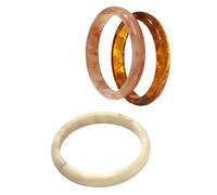 Limtula Stackable Resin Bracelets for Women, 3 Piece Round Bangle Set with Smooth Jewelry, Commuting Outfits Resin Bangles Round Stack Women Wrist Jewelry Wristband Set Lightweight