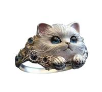 Limtula Statement Animal Jewelry Rings, Blue eyes kitten