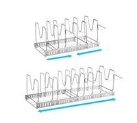 Limtula Steel Adjustable Pots Lid Rack Wall Mounted with Easy Install Tool for Safe Kitchen Storage Telescopic Pots Lid Rack