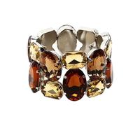 Limtula Stretchable Alloy Wedding with Colorful Sparkling Crystals Stone Ideal for Bridal Parties & Event Adjustable Metallic Statement