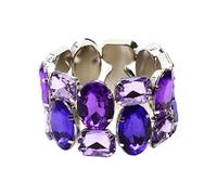 Limtula Stretchable Alloy Wedding with Colorful Sparkling Crystals Stone Ideal for Bridal Parties & Event Adjustable Metallic Statement