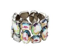 Limtula Stretchable Alloy Wedding with Colorful Sparkling Crystals Stone Ideal for Bridal Parties & Event Adjustable Metallic Statement